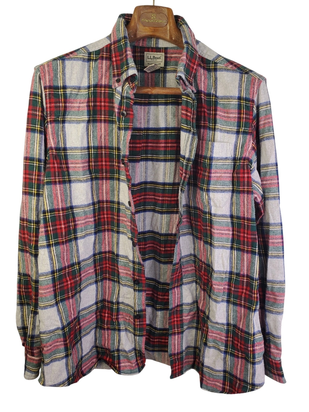 L.L. BEAN FLANNEL BUTTON DOWN SHIRT . LG. #391